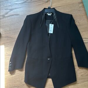 NWT Helmut Lang Women's Black Blazer With Leather Detail